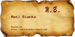 Matl Bianka névjegykártya